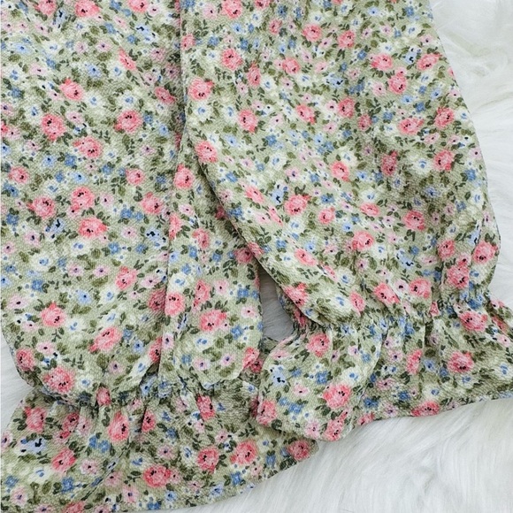 Forever21 Floral Cropped Ruched Top, Juniors Medium - Picture 5 of 6